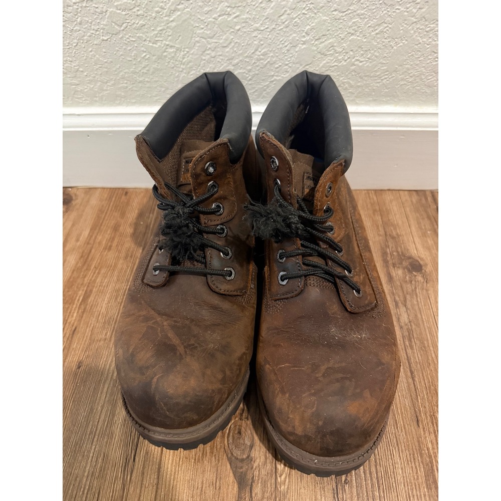 Skechers 4442EW Mens 11.5 Extra Wide Brown Leather Waterproof Boots Memory Foam